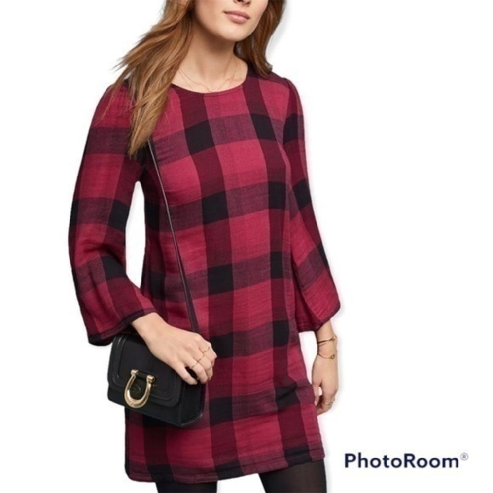 Anthropology Cloth & Stone Plaid Tunic Dress size medium